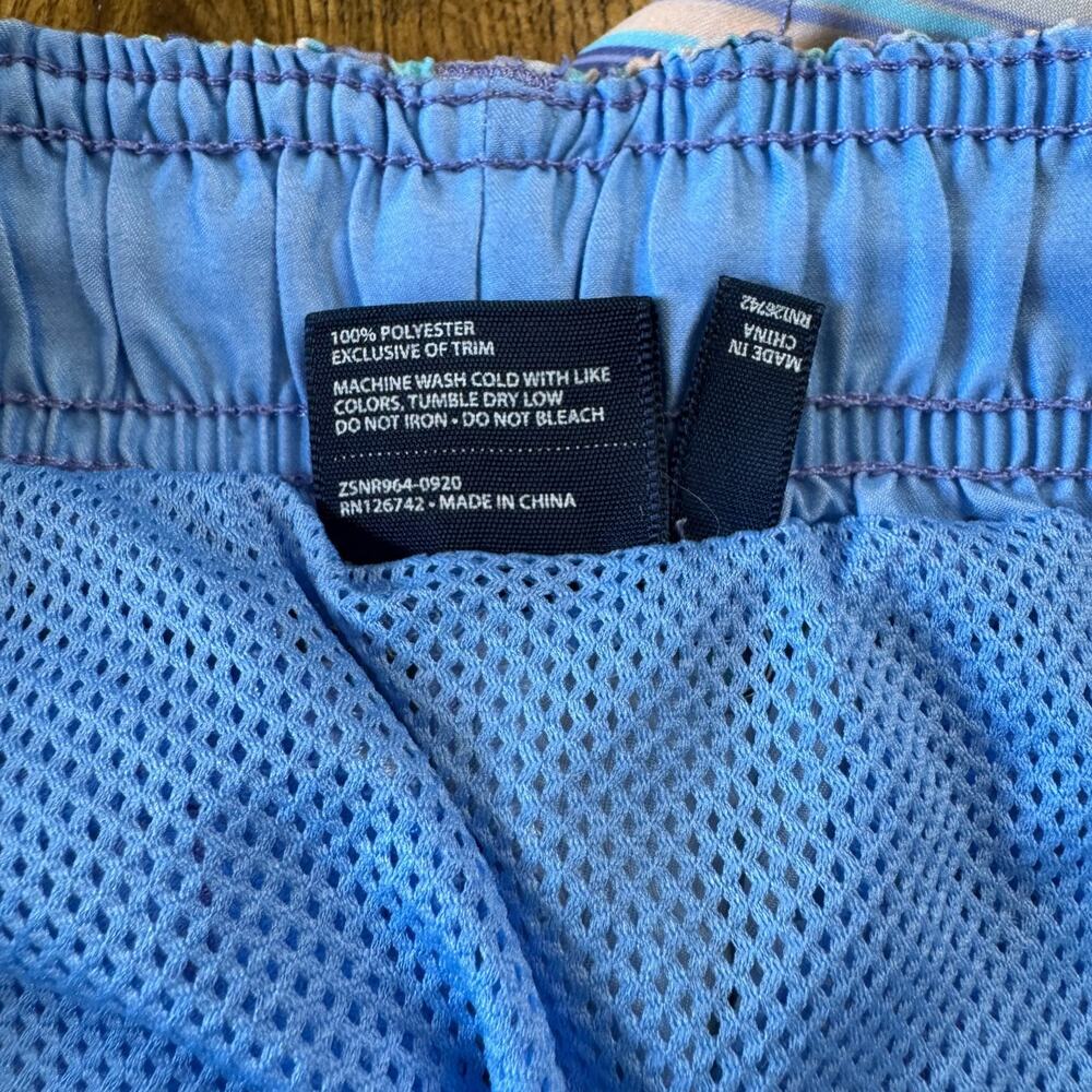 Southern Marsh Swim Trunks Mens M Striped Blue Beige Navy Mesh Lined Pockets - Picture 7 of 7